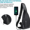 Sling Backpack with USB Charging Port, Chest Bag Crossbody Daypack Shoulder Bag for Men, Hiking, Cycling, Travel - Image 6