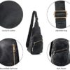 EMPERIA Faux Leather Small Sling Backpack Multipurpose Chest Bag Hiking Travel Daypack Rushsack Outdoor Black - Image 5