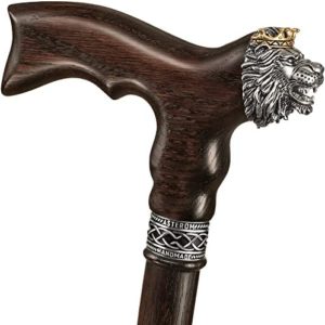Unique Handmade Wooden Walking Cane for Men - Lion King - Carved Men's Wood Cane Fancy Walking Stick