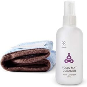 Yoga Mat Cleaner - Herb Scent, Safe for All Mats, No Sticky Or Slimy Residue - Cleans, Restores, Refreshes + Free Microfiber Cleaning Towel Included (1. Misty Lavender)