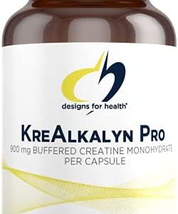 Designs for Health KreAlkalyn Pro - Buffered Creatine Monohydrate Pills - Support Performance + Recovery - Non-GMO Supplement Designed to Help Minimize Common Creatine Side Effects (60 Capsules)