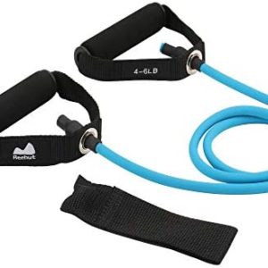 Single Resistance Band, Exercise Tube - with Door Anchor and Manual, for Resistance Training, Physical Therapy, Home Workouts, Fitness, Pilates,Boxing Strength Training