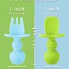 6 Pcs Silicone Baby Spoons First Stage and Baby Fork, Toddler Utensils for Baby Led Weaning, Chewable Baby Utensils for Self-Feeding - Image 2