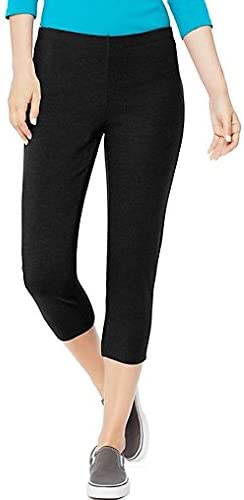 Hanes Women's Capri Leggings, Stretch Cotton-Spandex Leggings, High Waist Women's Sports Leggings, 22" - Image 2