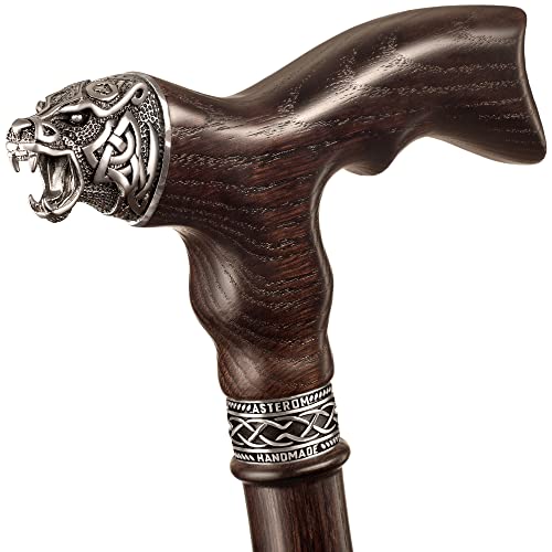 Handmade Celtic Walking Cane for Men - Bear - Cool Wood Cane Stylish Walking Stick - Image 2