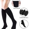 4 Pairs Women's Cotton Knee High Socks, Casual Solid Knit Knee Socks - Image 2