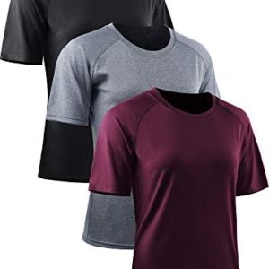 Neleus Women's Yoga Top Quick Dry Athletic Running Workout Shirts