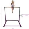 Athletic Bar Gymnastics Kip Bar Horizontal Bar Professional Junior Gymnastic Training High Bar Asymmetric Bar 13 Level Height Adjustable Expandable 3 to 5 FT Indoor Outdoor Use (Purple) - Image 5