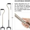 BigAlex Quad Cane Adjustable Walking Cane Flexible Lightweight Comfortable Foam Padding Handle with 4-Pronged feet for Extra Stability Small Quad Base for Men Women and Seniors - Image 5
