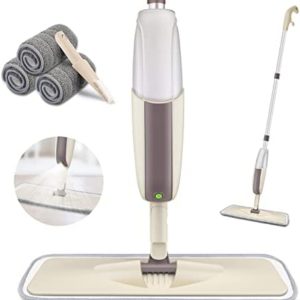 Spray Mop for Floor Cleaning, HOMTOYOU Floor Mop with a Refillable Bottle and 3 Washable Microfiber Pads, Dry Wet Spray Mop for Home Kitchen Hardwood Laminate Wood Vinyl Ceramic Tiles Floor Cleaning