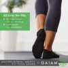 Gaiam Grippy Fit Yoga Socks - Non Slip Sticky Gripper Socks - Accessories for Women & Men - Sweat Resistant - for Pilates, Yoga, Dance, Workouts, and General Fitness - Black, One Size Fits Most - Image 2