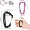 12PCS Carabiner Clips Set - 4pcs 12KN Heavy Duty Caribeaners 8pcs 66lbs Lightweight Caribeener Clips,D Ring Key Clip for Hammocks Camping Accessories Hiking Gym Keychain Locking Dog Leash and Harness - Image 4