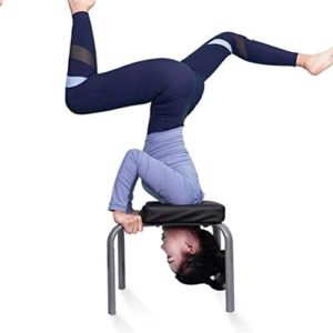 XIANGJI Headstand Bench Yoga Inversion Trainer Stainless Steel Yoga Upside Down Stool, Multifunctional Safety Inversion Chair Fitness Equipment Relieve Fatigue and Shape Body Idea for Workout