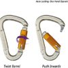 SOB Auto Locking Climbing Carabiner Clips 2Pack Heavy Duty Asymmetrical Carabiner Connector Used for Rappelling Gear Rescue Outdoor Projects Dog Leash - Image 2
