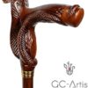 Wooden Walking Stick Cane for Men Women - Wood Carved Cobra Snake Stylish Gift for Old Elderly People - Image 3