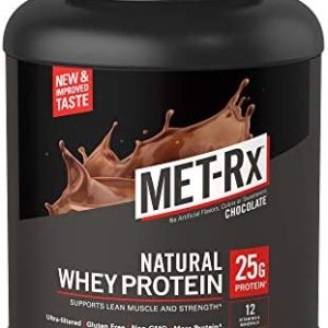 MET-Rx Natural Whey Protein Powder, Chocolate Protein Powder, 5 Lb