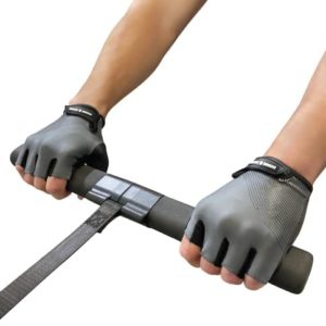 Fingerless Rowing Gloves. Perfect Fitness Gloves for Rowing Machine, Exercise Bike, Weight Lifting, Cycling, Training, Gym. Workout Gloves for Men and Women