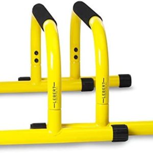 Lebert Fitness Parallette Push Up Bars Dip Station Stand - Perfect for Home and Garage Gym Exercise Equipment - Gymnastics, Calisthenics, Strength Training Parallel Bars for Men and Women