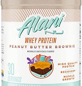 Alani Nu Whey Protein Powder, 23g of Ultra-Premium, Gluten-Free, Low Fat Blend of Fast-digesting Protein, Peanut Butter Brownie, 30 Servings