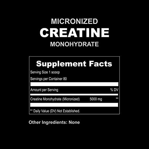 Micronized Creatine Monohydrate Powder 400 G - Unflavored Vegan Creatine Powder for Pre Workout, Muscle Building - Pure Creatine for Women and Men - Instantized Creatine Supplement, 80 Servings - Image 4