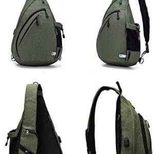 TurnWay Water-Proof Sling bag/Crossbody Backpack/Shoulder Bag with USB Charging Port for Travel, Hiking, Cycling, Camping
