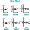JSHANMEI Sleeve Swivels Fishing Cross Line Swivels 3 Way Swivels Fishing Three Way Crimp Swivel Heavy Duty Brass Triple Swivels Saltwater Fishing Tackle - Image 6
