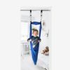 DreamGYM Doorway Sensory Swing Kit - Blue Compression Swing and Trapeze Bar with Red Gym Rings Combo - Image 2