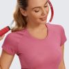 CRZ YOGA Seamless Workout Shirts for Women Short Sleeve Sports Tees Quick Dry Breathable Gym Athletic Tops - Image 4