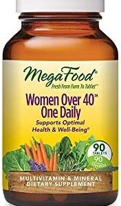 MegaFood Women's 40+ One Daily - Mineral & Multivitamin Supplement for Women with Vitamin B, C, & D, Folate, Biotin & Iron - Non-GMO, Gluten-Free, Vegetarian, and Made without Soy & Dairy - 90 Tabs