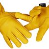 KIM YUAN Leather Work Gloves Perfect for Gardening/Cutting/Construction/Motorcycle, Men & Women M - Image 4