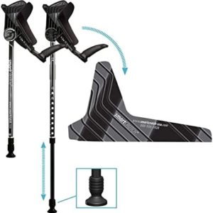 smartCRUTCH Ergonomic Custom Forearm Crutches for Adults, Multiple Colors, Adjustable Forearm Rotates 15-90 Degrees - Heights 4'11" to 6'7" - 250 lbs