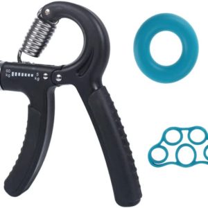 Hand Grip Strengthener Forearm Trainer Kit 3Pack,Adjustable Hand Gripper(11-132lbs)&Finger Exerciser&Grip Ring