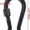 YCLOVE 4 PCS 3" Carabiner Hooks Clips Hammock Locking Carabiner Heavy Duty 500LBS Screw Spring-Loaded Gate Snap Gear Clip Utility Hooks Backpack Hanging Buckle for Camping Hiking Fishing Black - Image 5