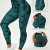 VOYJOY Tie Dye Seamless Leggings for Women High Waist Yoga Pants, Scrunch Butt Lifting Elastic Tights - Image 2