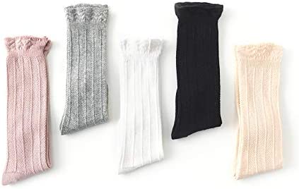 Durio Knee High Socks for Girls Toddler Newborn Baby Girl Socks Infant Cotton Stockings Tube Ruffled Unisex Tights - Image 2