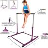 Athletic Bar Gymnastics Kip Bar Horizontal Bar Professional Junior Gymnastic Training High Bar Asymmetric Bar 13 Level Height Adjustable Expandable 3 to 5 FT Indoor Outdoor Use (Purple) - Image 2