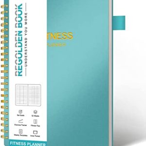 Fitness Journal, Exercise Log Book with Calendars, Undated Workout Planner to Track Weight Loss, Fitness, Training and Bodybuilding Progress,Personal Health Tracker 52 weeks,Pocket, Pen Loop (8.5x5.7")