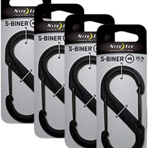 Nite Ize S-Biner Plastic No.4 Tactical Black Dual-Gated Carabiner (4-Pack)