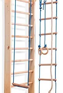 Sportbaby Wall Bars for Kids, Wood Stall Bar, Wooden Swedish Ladder Kinder-2-240 - Certificate of Safe USE Home Gym Gymnastic, Climbing Kids, Indoor Children Playground