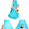 YXCUIDP Yoga Flying Hammock Swing Pilates Body Shaping, Yoga Anti-Gravity Pilates,Fitness Inversion Exercise,Aerial-Yoga Hammock,Silk Fabric with Carabiner Daisy Chain (Color : Light Blue) - Image 2