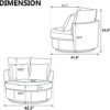 HomSof Accent Barrel Chair 4 Pillows 360 Degree Swivel Round Sofa, Valley Gray+Dark Gray/Bronzing Suede+Chenille - Image 3