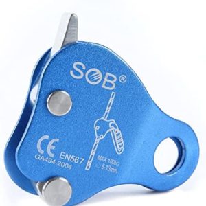 UTSGFR Climbing Ascender Fall Protection Belay Device Aluminum Magnesium Alloy for 10-12mm Climbing Rope for Rock Climbing Mountaineering Tree Caving Rescue