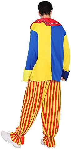 EraSpooky Adult Circus Clown Costume Colorful Suit Halloween Party Joker Role Play - Image 5