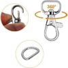 SANNIX 120 Pcs Keychain Clip Hooks with D Ring Include 60Pcs Swivel Snap Hooks Lanyard Clip and 60Pcs D Ring for Purse Hardware Sewing Projects (1/2” Inside Width) - Image 4