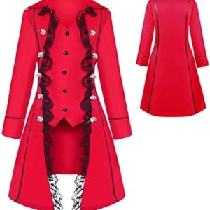 Women's Gothic Steampunk Clothing Halloween Costumes Medieval Renaissance Victorian Vampire Tailcoat Jacket Pirate Coat