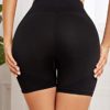 MakeMeChic Women's Solid Sporty Shorts Cut Out Side Elastic Waist Yoga Workout Biker Shorts - Image 2