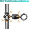 JSHANMEI Sleeve Swivels Fishing Cross Line Swivels 3 Way Swivels Fishing Three Way Crimp Swivel Heavy Duty Brass Triple Swivels Saltwater Fishing Tackle - Image 3