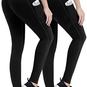 ALONG FIT Anti-Nail Leggings for Women, Non-See-Through Yoga Pants with Phone Pockets, Tummy Control Full-Length/Capri Tights