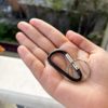 XIECHANEE 30PCS Aluminum Carabiner Clips, 2" D Shape Spring Snap Hooks Carabiner with 30PCS Keyring Keychain Hook - Image 4