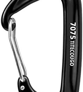 TITECOUGO 12KN Heavy Duty Lightweight Carabiner Clips Rated 2645 LBS Perfect Gear (1,2,4,5 Pack)